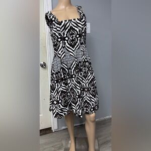 Eva Mendes for New York & Company Black and White Midi Dress